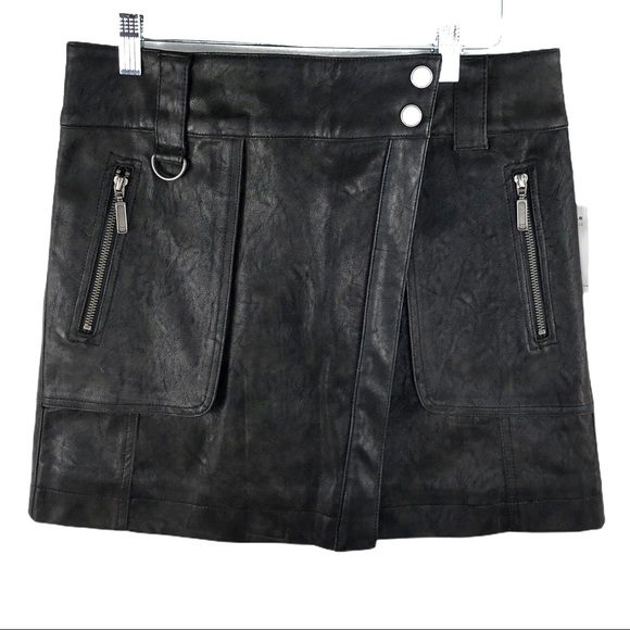 🆕 Free People Faux Leather Carson Utility Skirt - Picture 2 of 7
